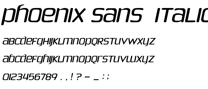 Phoenix Sans  Italic font